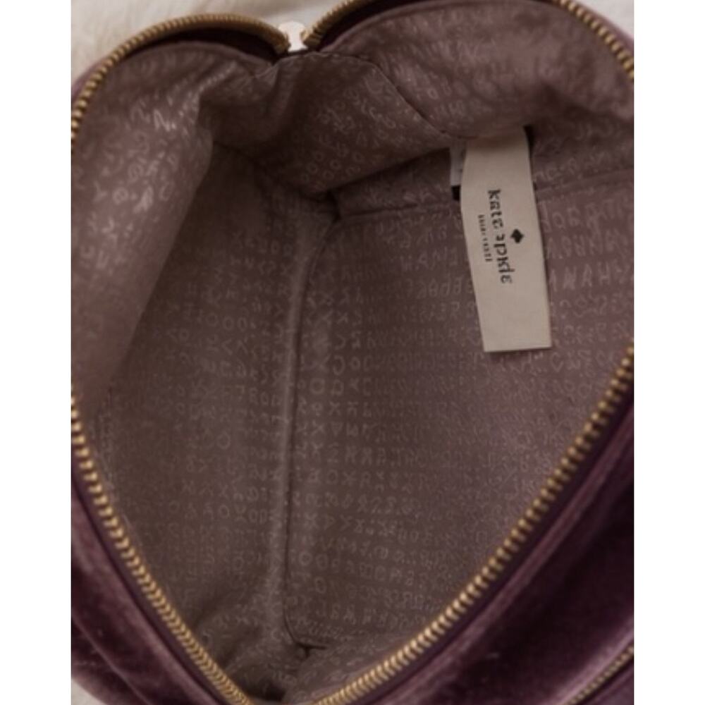 Kate Spade New York Velvet Mini Backpack Mauve Pink Gold Zip Bag - Picture 5 of 7